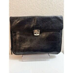 Vintage Wilson’s Leather Pebbled Leather Black Portfolio Briefcase